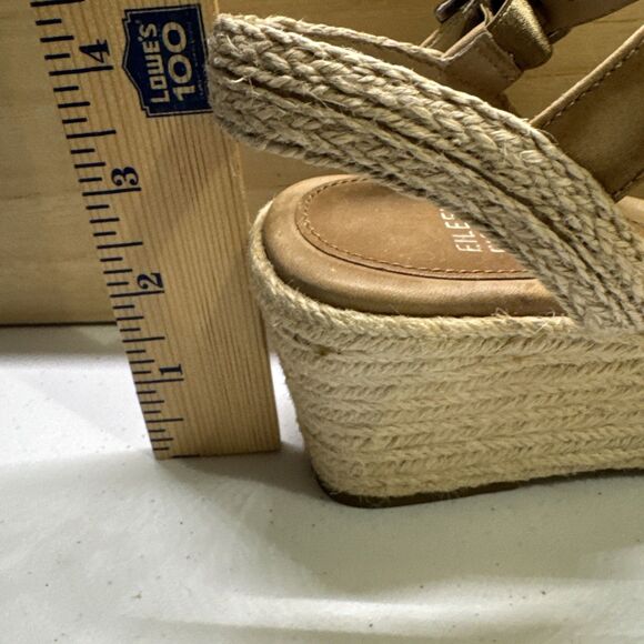 Eileen Fisher Blue & Tan Espadrille Platform Wedge Sandals Shoes Womens 7 - Picture 10 of 10